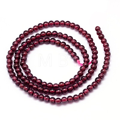 Mozambique Import Natural Grade A Garnet Round Beads Strands G-E300-A-3mm-1