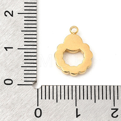 Natural Paua Shell Ring Charms STAS-P431-16G-1