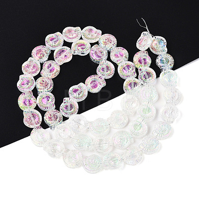 Electroplate Transparent Glass Beads Strands EGLA-S190-05A-1