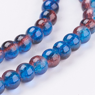 Crackle Glass Beads Strands X-CCG-Q002-6mm-12-1