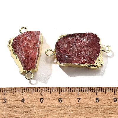 Raw Rough Natural Dyed Quartz Crystal Links Connector Charms G-K189-04LG-09-1