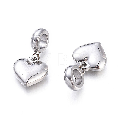 Non-Tarnish 304 Stainless Steel European Dangle Charms X-STAS-F243-39P-1