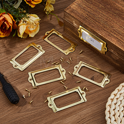 50Pcs Rectangle Iron Label Frame FIND-FH0018-09G-1