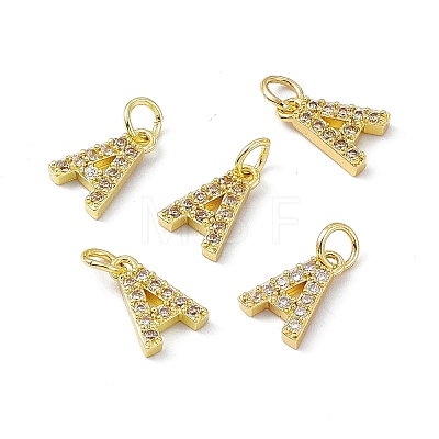 Real 18K Gold Plated Brass Micro Pave Clear Cubic Zirconia Charms KK-E068-VB452-A-1