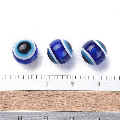 Round Evil Eye Resin Beads X-RESI-R159-10mm-08-1