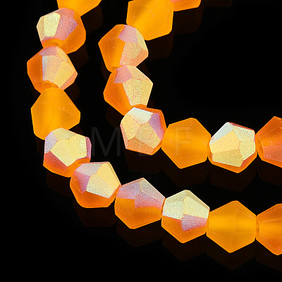 Imitate Austrian Crystal Bicone Frosted Glass Beads Strands EGLA-A039-T6mm-MB23-1