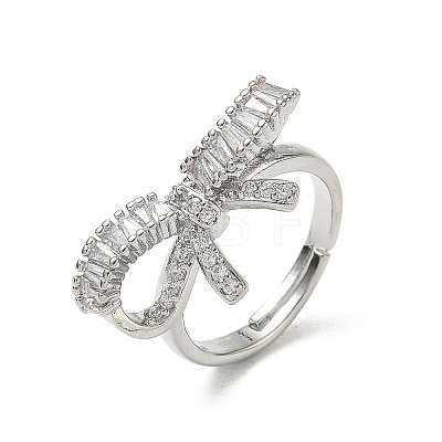 Brass & Clear Cubic Zirconia Finger Rings CU-CBA7E55-08P-1