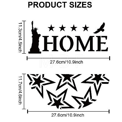 MAYJOYDIY US 1 Set Independence Day PET Hollow Out Drawing Painting Stencils DIY-MA0005-10D-1