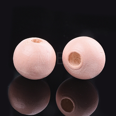 Painted Natural Wood Beads WOOD-S049-05J-1