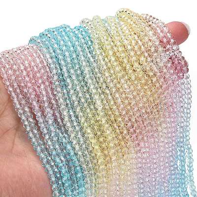 Transparent Painted Glass Beads Strands X1-DGLA-A034-T4mm-A21-1