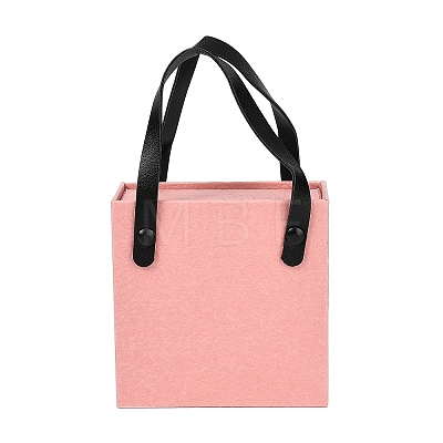 PU Jewelry Set Drawer Boxes with Square Sponge Inside and Texture Paper Rectangle Jewelry Bags ABAG-B009-02D-1