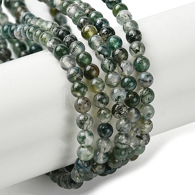 Natural Moss Agate Beads Strands G-K365-C06-01-1