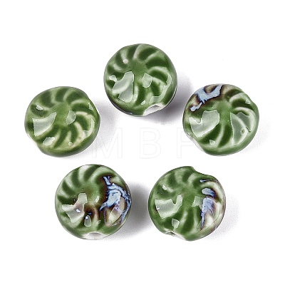 Windmill Spiral Pattern Vintage Handmade Porcelain Beads PORC-N013-19-06-1