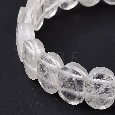 Natural Quartz Crystal Oval Beaded Stretch Bracelet G-E010-01P-1