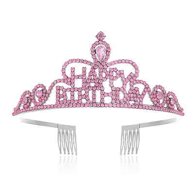 Alloy with Rhinestone Crown Hair Comb PW-WG9B224-08-1