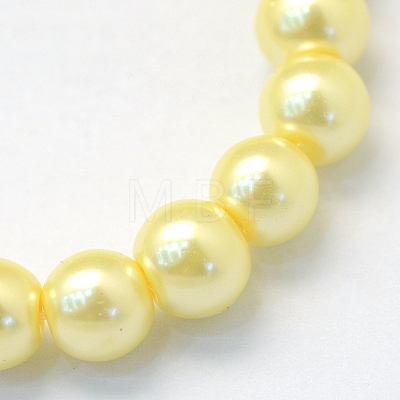 Baking Painted Pearlized Glass Pearl Round Bead Strands HY-Q330-8mm-22-1