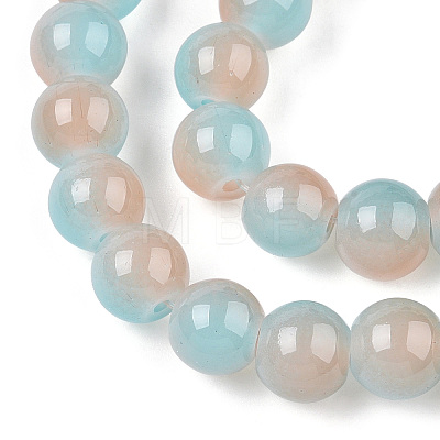 Baking Painted Imitation Jade Glass Round Bead Strands DGLA-N003-10mm-05-1