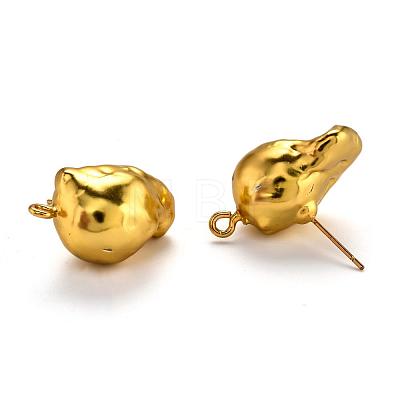 Natural Baroque Pearl Stud Earring Findings KK-G398-10G-1