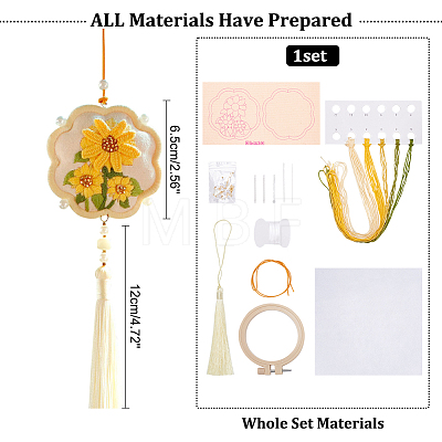 DIY Embroidery Flower Shape Sachet Pendant Decoration Kits DIY-WH0033-57A-1
