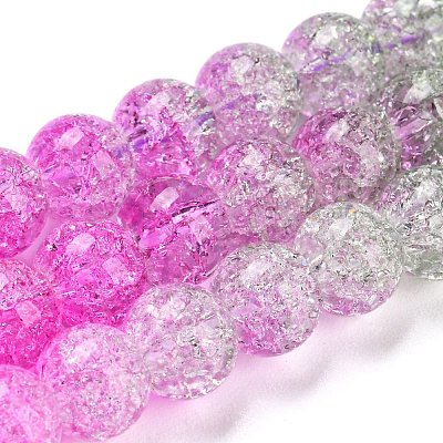 Spray Painted Crackle Glass Beads Strands DGLA-C002-6mm-08-1