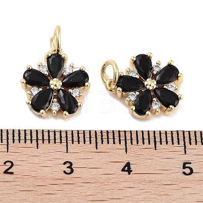 Brass Micro Pave Cubic Zirconia Charms KK-C051-01G-01-1