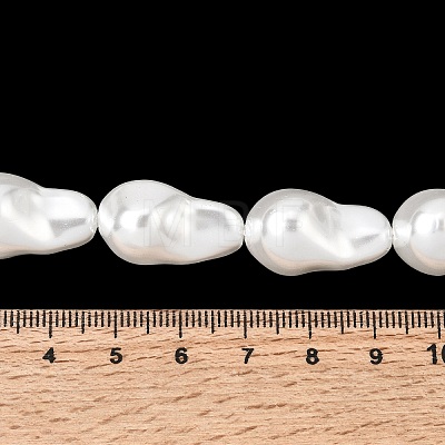 Electroplated Glass Shell Pearl Beads Strands BSHE-B009-B01-13x21mm-1