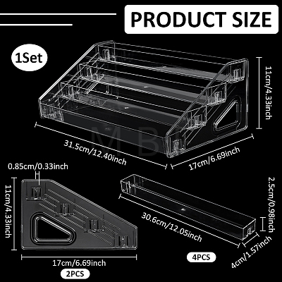 4-Tier Acrylic Organizer Display Riser Holder for Badges ODIS-WH0108-065A-1