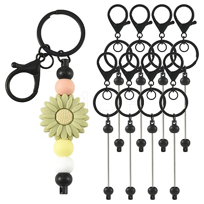 15Pcs Plastic Beadable Keychains KEYC-FS00047-1