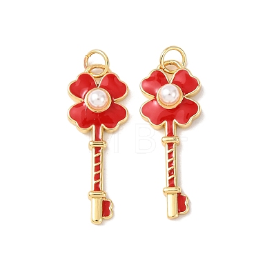 Brass Enamel Pendants KK-C143-5G-1