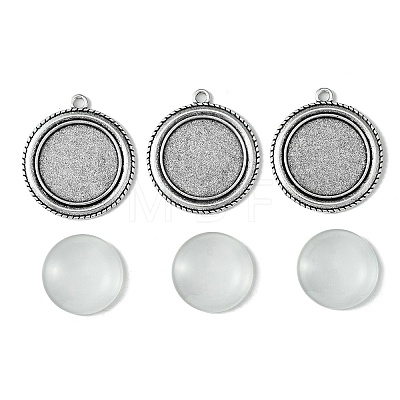 DIY Blank Tibetan Style Alloy Pendants Making Kit DIY-FS0005-80C-1