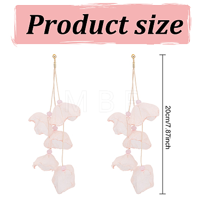 ANATTASOUL 3 Pairs 3 Colors Cloth Flower Cluster Dangle Stud Earrings EJEW-AN0002-04-1