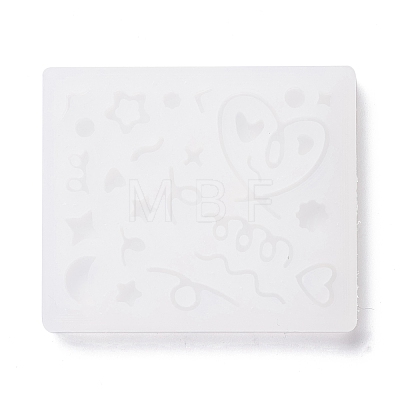 Line & Flat Round & Heart & Star & Flower & Moon Filling Silicone Molds X-DIY-M029-08-1