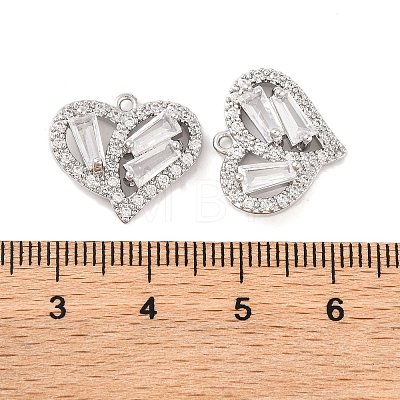 Brass Micro Pave Clear Cubic Zirconia Pendants KK-S389-13P-1