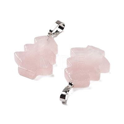 Natural Rose Quartz Pendants G-A203-01J-P-1