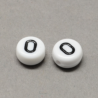 White and Black Acrylic Horizontal Hole Letter Beads SACR-Q101-01O-1