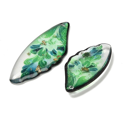 4Pcs 4 Styles Transparent Epoxy Resin Pendants RESI-B032-02B-1