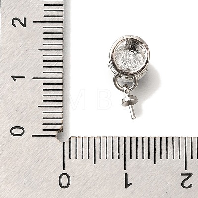 Flat Round Brass Paua Shell Cup Pearl Peg Bails Pin Pendants KK-K389-143P-1