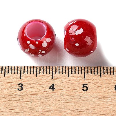 Spray Painted ABS Plastic European Beads KY-G033-01B-04-1