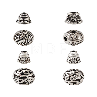 Kissitty Tibetan Style Alloy Guru Bead Sets PALLOY-KS0002-07AS-1