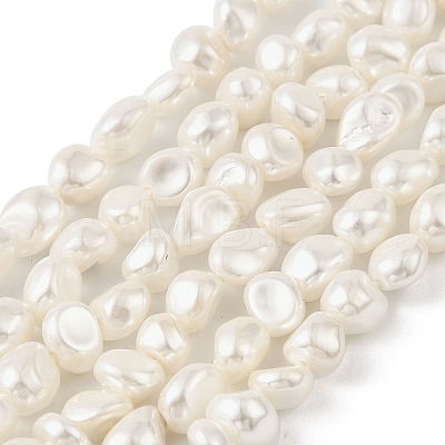 Electroplated Shell Pearl Beads Strands BSHE-M036-02B-1