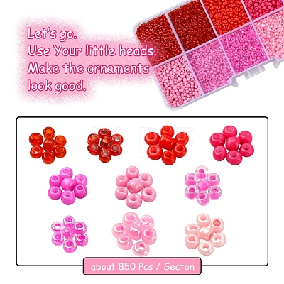 8500Pcs 10 Style Glass Seed Beads SEED-YW0001-80A-1