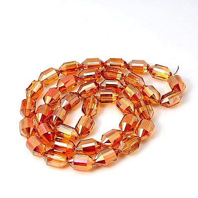Electroplated Glass Beads EGLA-E006-06-1