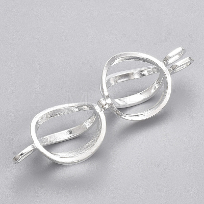 Rack Plating Brass Cage Pendants LS-KK-S751-064S-1