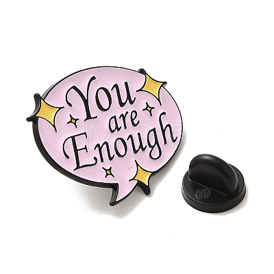 Inspirational Word YOU ARE ENOUGH Alloy Enamel Pins Broochs JEWB-R023-03F-1