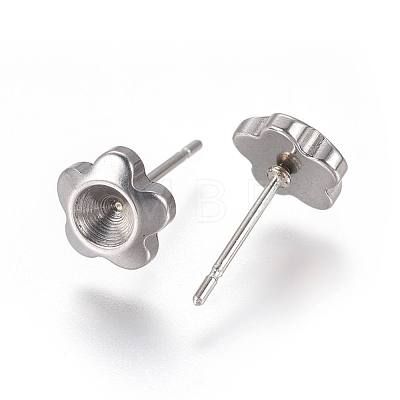 304 Stainless Steel Ear Stud Components STAS-F222-035-1