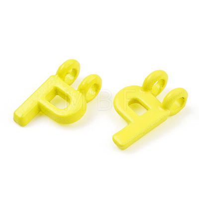 Rack Plating Spray Painted Alloy 2-Loop Link Pendants PALLOY-N176-01P-1