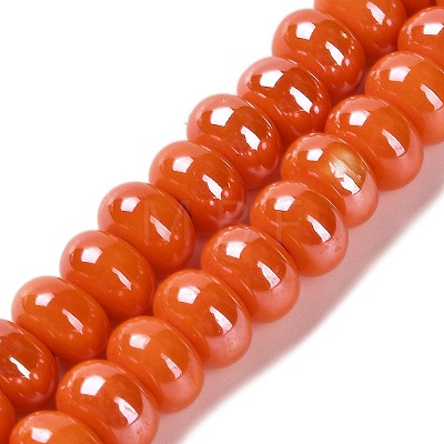 Porcelain Rondelle Beads PORC-Q001-01B-1