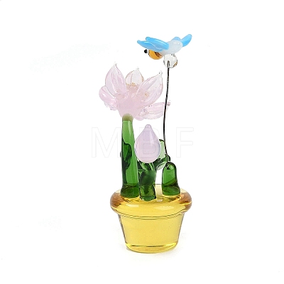 Handmade Lampwork Potted Plant Display Decoration LAMP-Q005-09E-1