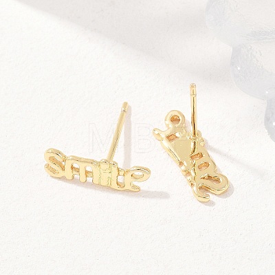 Brass Stud Earrings EJEW-P346-02B-G-1
