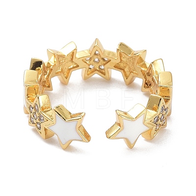 Star Clear Cubic Zirconia Finger Ring for Girl Women ZIRC-C025-45G-1